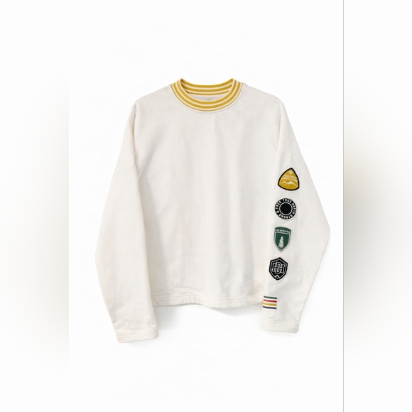 Tops - HB STRIPES Patch Sleeve Sweatshirt | Women’s M | Sporty Heritage